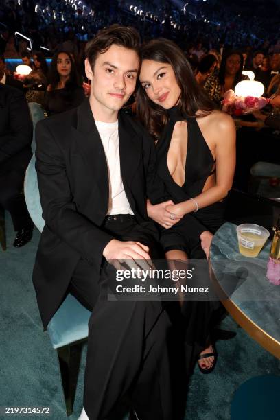 Louis Partridge and Olivia Rodrigo attend the 67th Annual GRAMMY Awards at Crypto.com Arena on February 02, 2025 in Los Angeles, California.