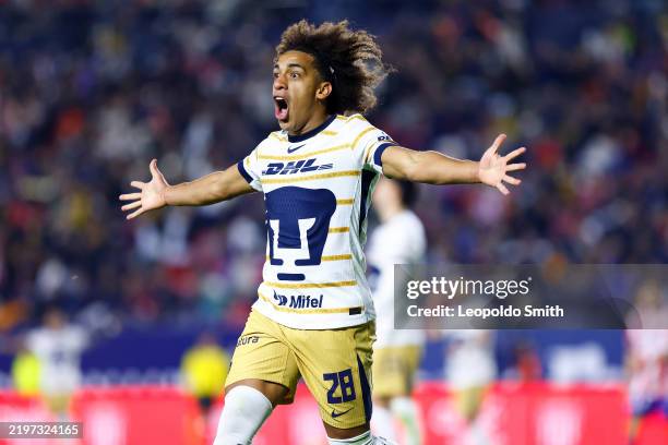 Adalberto Carrasquilla of Pumas UNAM reacts during the 5th round match between Atletico San Luis and Pumas UNAM as part of the Torneo Clausura 2025...