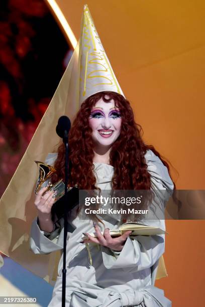 Chappell Roan accepts the Best New Artist award onstage during the 67th Annual GRAMMY Awards at Crypto.com Arena on February 02, 2025 in Los Angeles,...