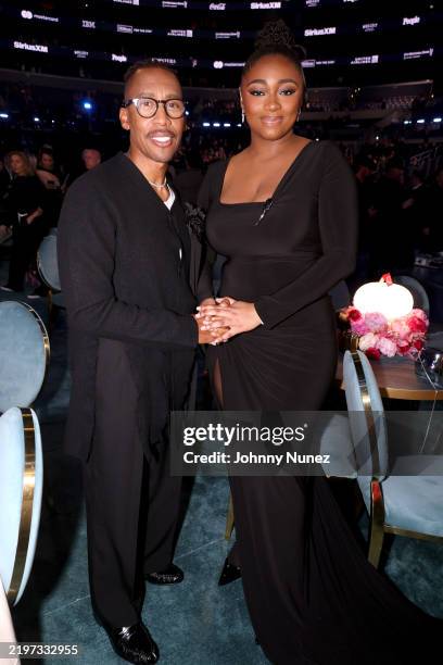 Samara And Raphael Raphael Saadiq and Samara Joy attend the 67th Annual GRAMMY Awards at ...