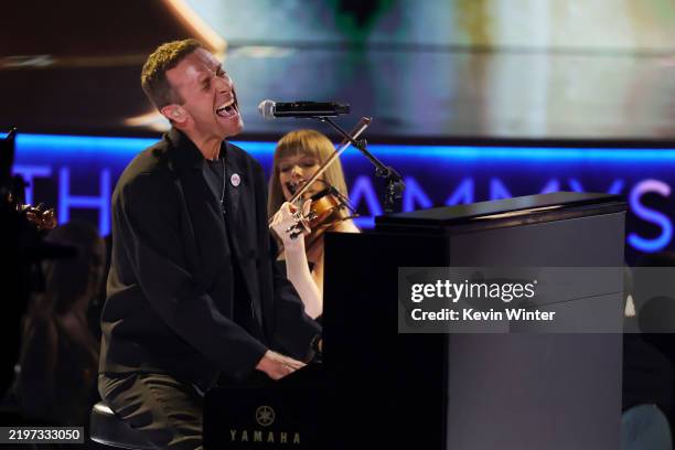 Chris Martin of Coldplay performs onstage during the 67th Annual GRAMMY Awards at Crypto.com Arena on February 02, 2025 in Los Angeles, California.