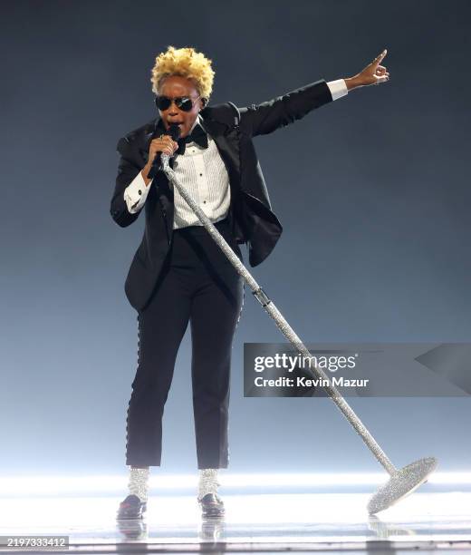 Janelle Monáe performs onstage during the 67th Annual GRAMMY Awards at Crypto.com Arena on February 02, 2025 in Los Angeles, California.