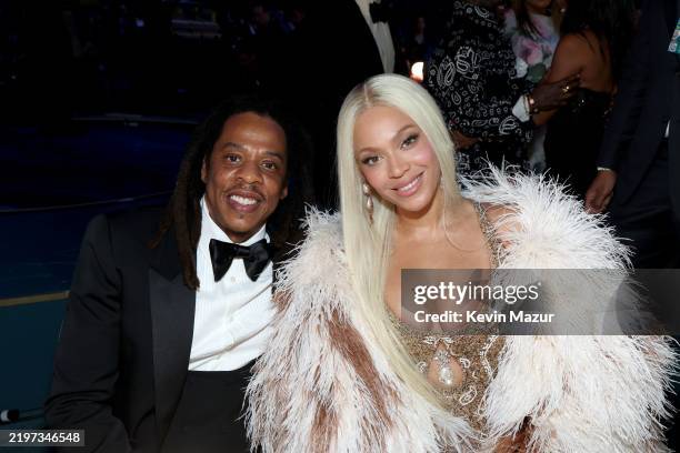 Jay-Z and Beyoncé attend the 67th Annual GRAMMY Awards at Crypto.com Arena on February 02, 2025 in Los Angeles, California.