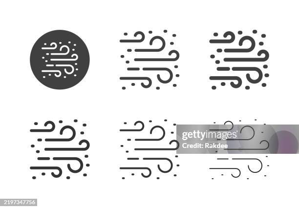 dusty wind icons - multi series - dust stock illustrations