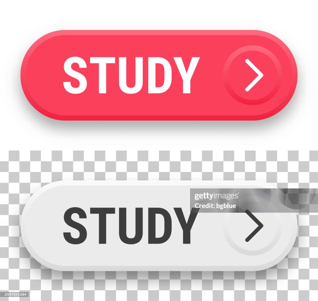 Study 3d Click Web Buttons On Blank Background High-Res Vector Graphic ...