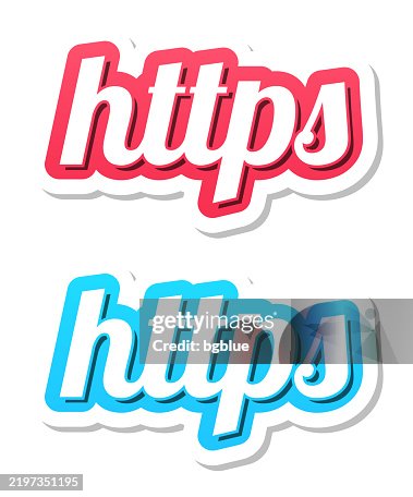 Https - 3D Text in red and blue on white background Https - 3D Text in red and blue on white background