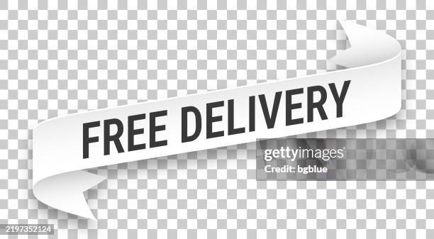 free delivery - 3d banner on transparent background - free shipping stock illustrations