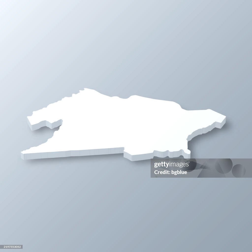Union County, New Jersey. 3D Map on gray background