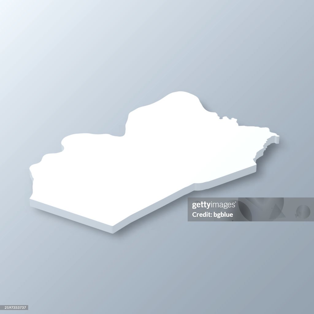 Wood County, West Virginia. 3D Map on gray background