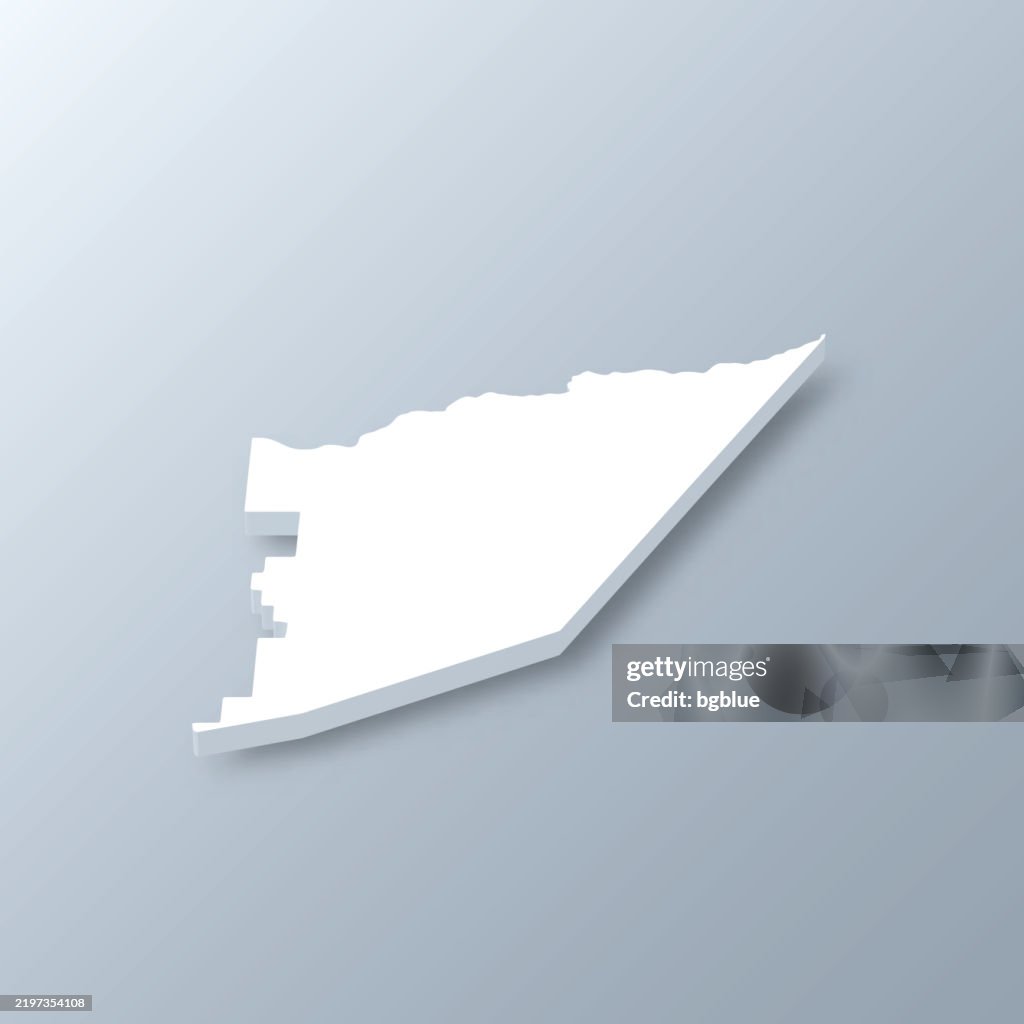 Storey County, Nevada. 3D Map on gray background