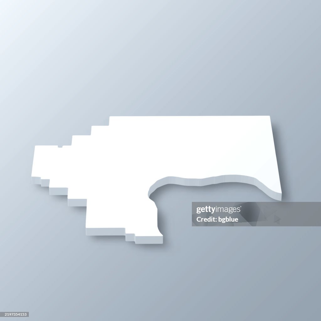 Jefferson County, Indiana. 3D Map on gray background