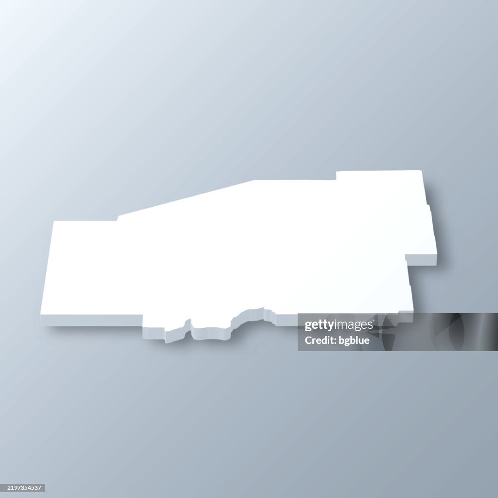 Matanuska-Susitna, Alaska. 3D Map on gray background