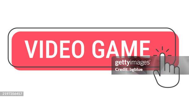 video game - click button with hand cursor on white background - game controller hand stock illustrations
