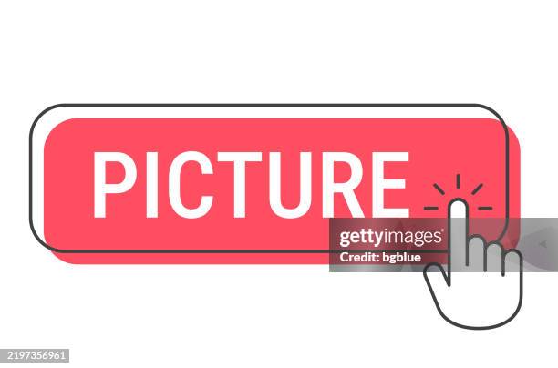 picture - click button with hand cursor on white background - mouse pointer hand stock illustrations