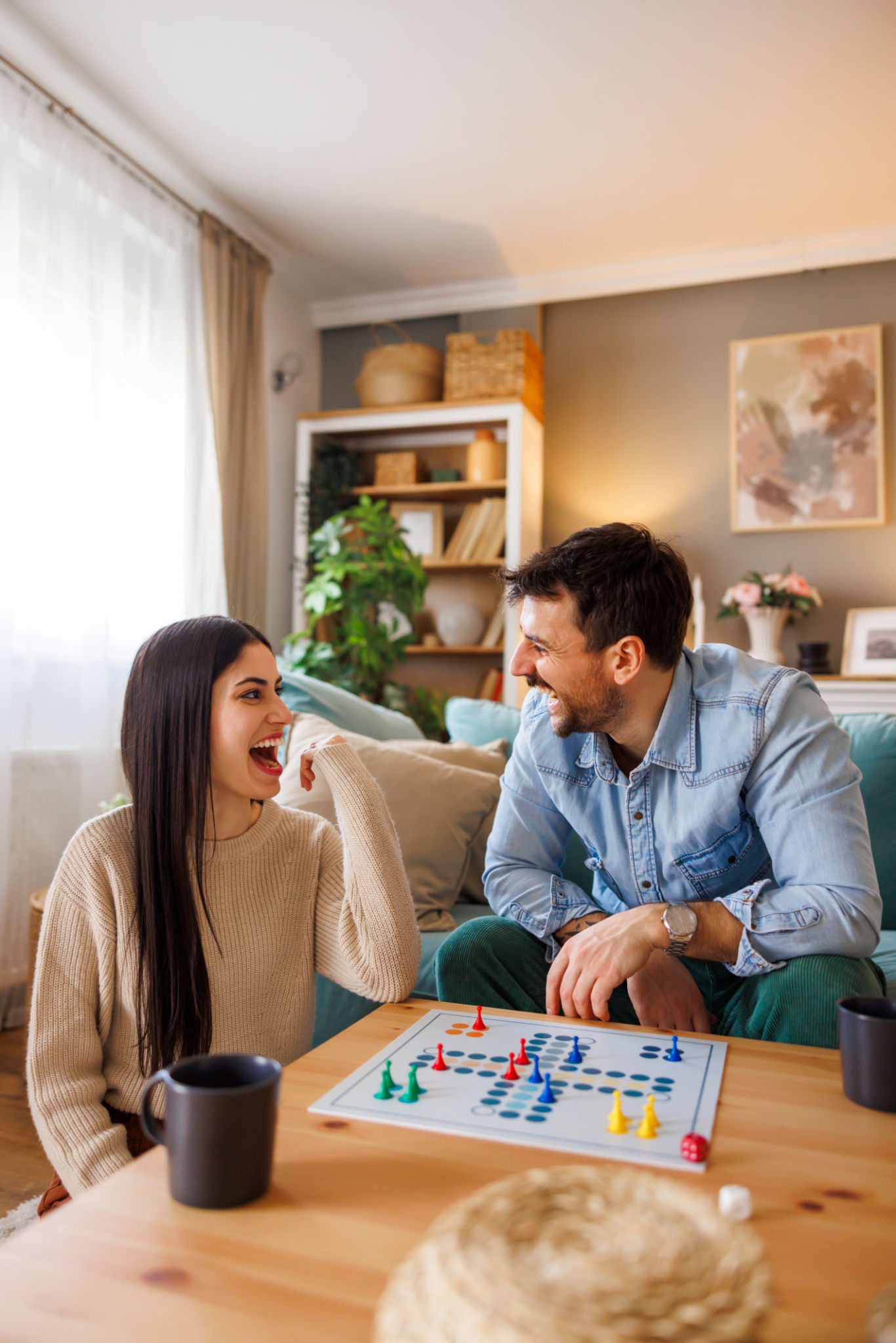 people playing board games