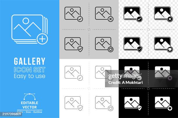 set of photo and image icons. - art museum stock illustrations