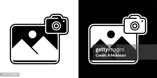 photo icon. - gallery interior stock illustrations