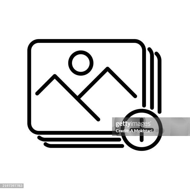 image line icon. - photo gallery stock illustrations