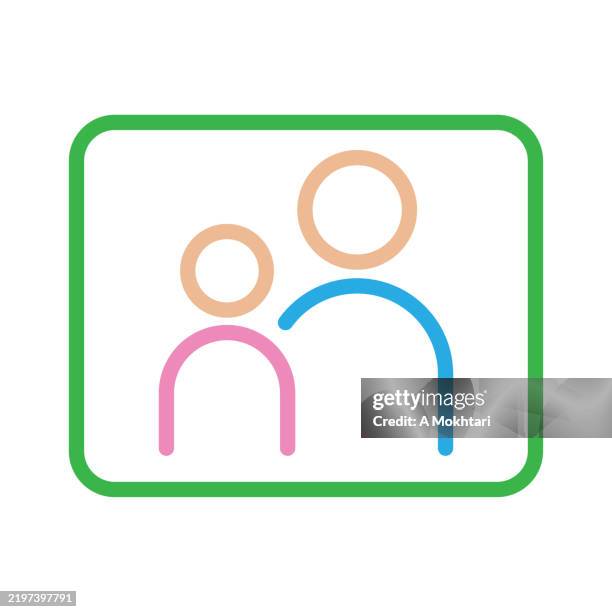 image line icon. - gallery interior stock illustrations
