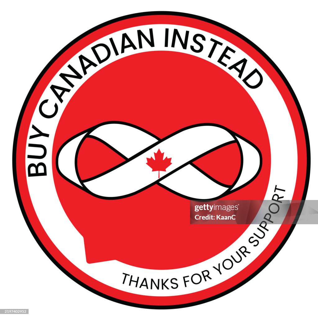 Made In Canada Label Badge. Buy Canadian label. Stock illustration