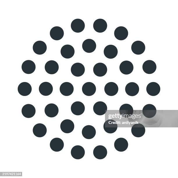abstract black dot circle pattern - inlet stock illustrations