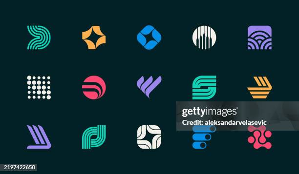 stockillustraties, clipart, cartoons en iconen met geometric icons design elements - vierkant tweedimensionale vorm