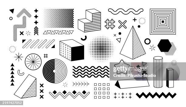 Geometric Pattern Elements Set Of Geometric Design Elements Featuring Various Shapes Patterns And ...