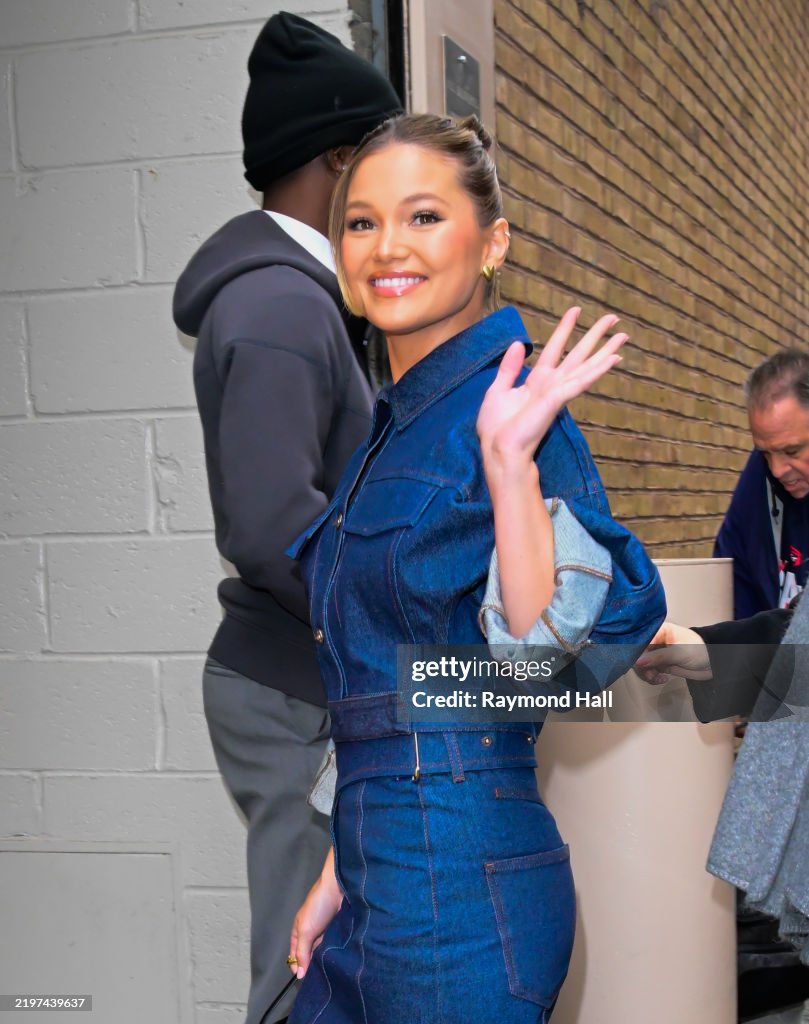 Olivia Holt is seen outside ABC studios on February 03, 2025 in New Olivia Holt is seen outside ABC studios on February 03, 2025 in New