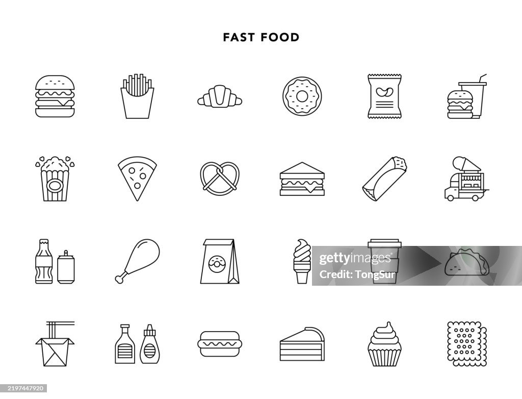 Fast Food - Line Icons