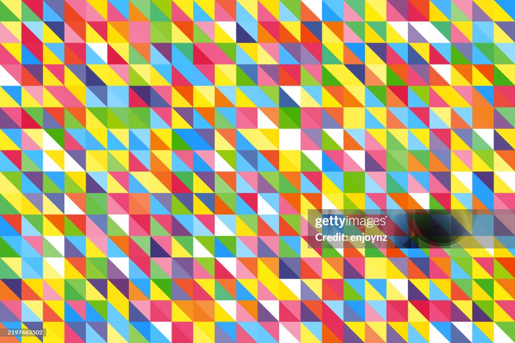 Triangle Shape With Color Seamless Multicolored Triangle Shapes Pattern High-Res Vector Graphic ...