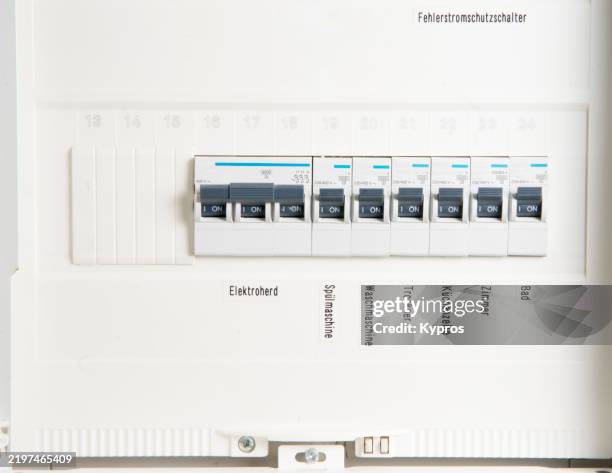 electric fuse box in home - electric switchboard stock pictures, royalty-free photos & images