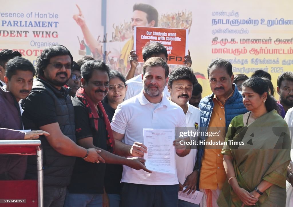 Dmk Mathilazug Congress leader and LOP Lok sabha Rahul Gandhi and DMK MP, K... News ...