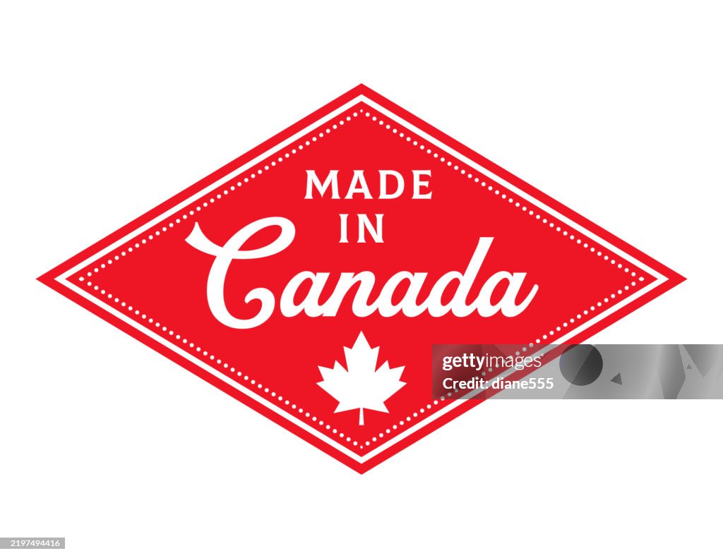 Made In Canada Label Badge On A Transparent Base