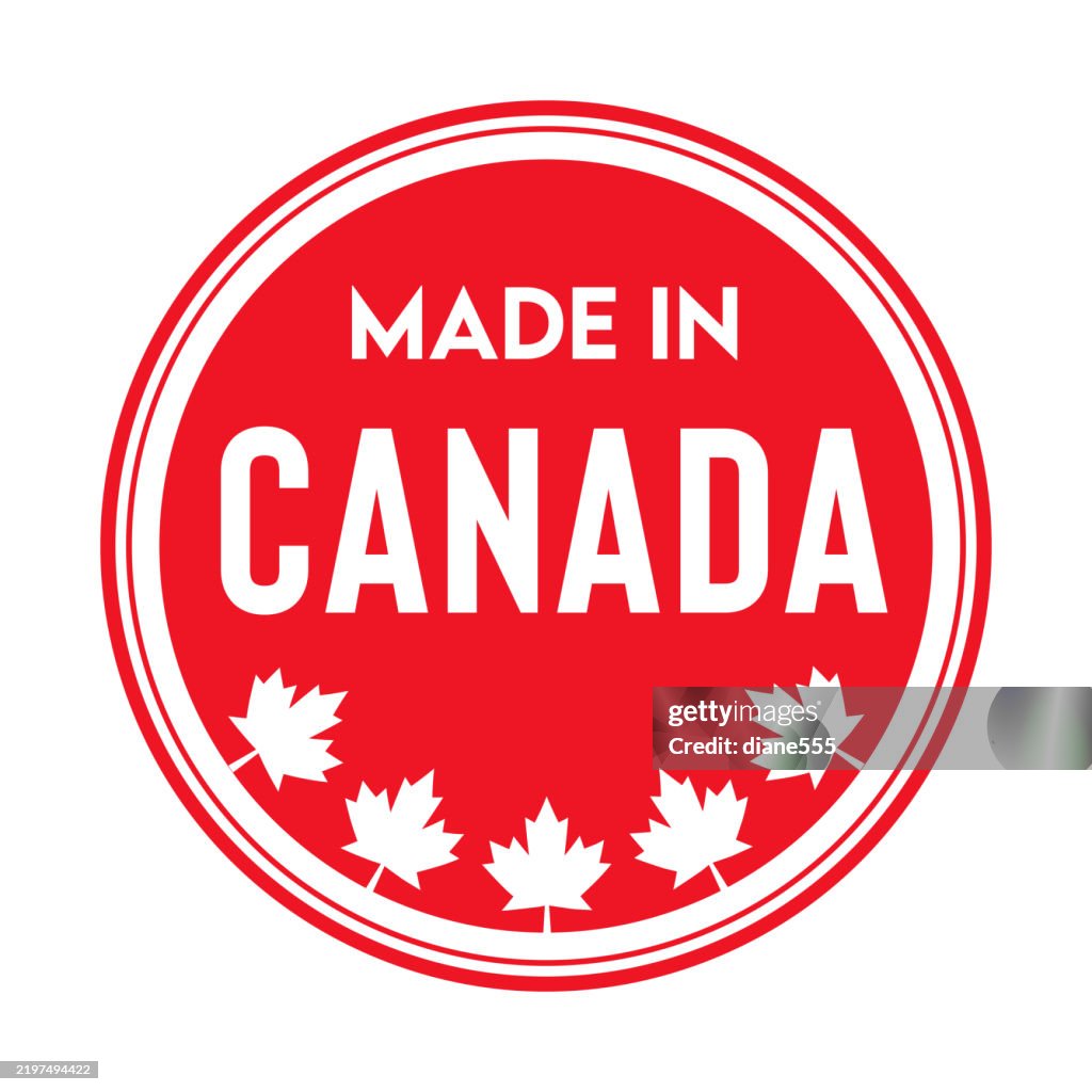 Made In Canada Label Badge On A Transparent Base
