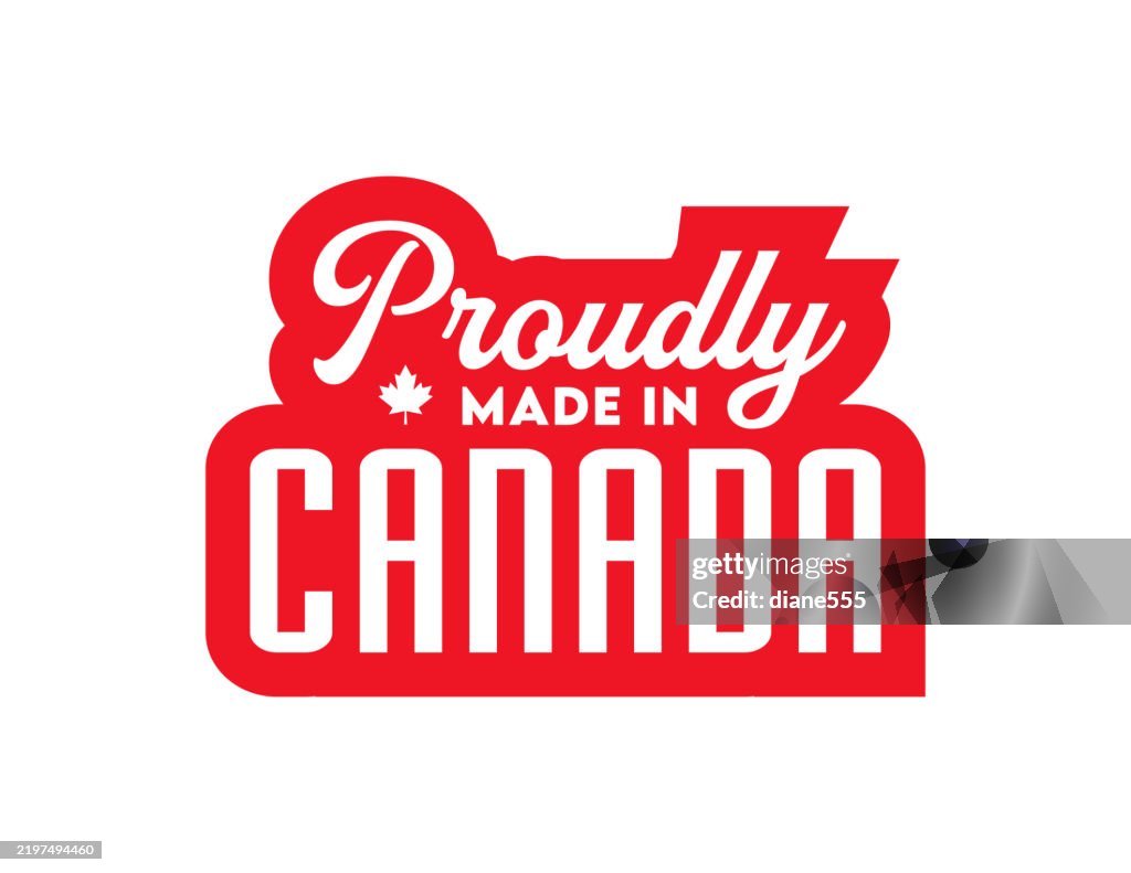 Made In Canada Label Badge On A Transparent Base