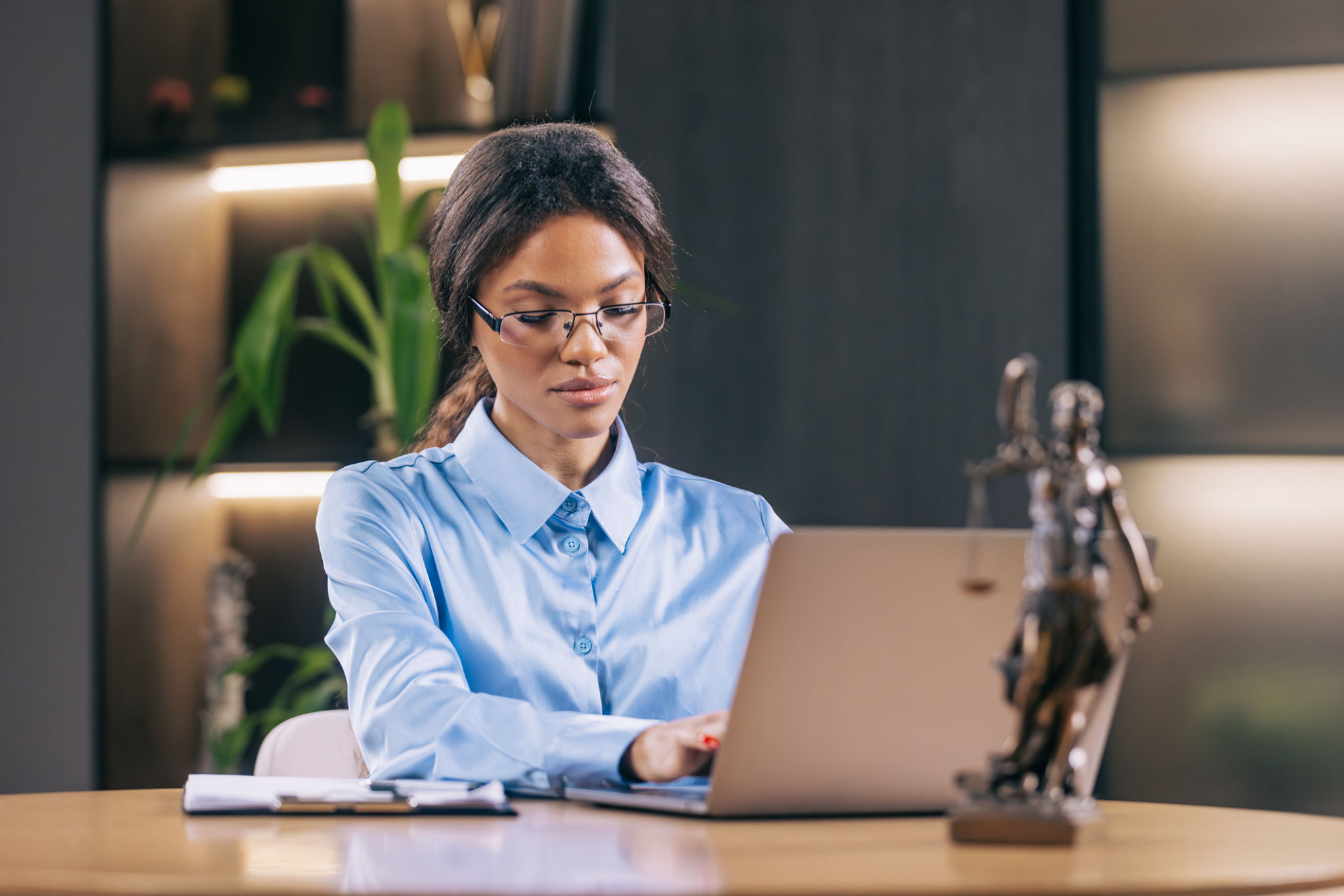 lawyer working on laptop