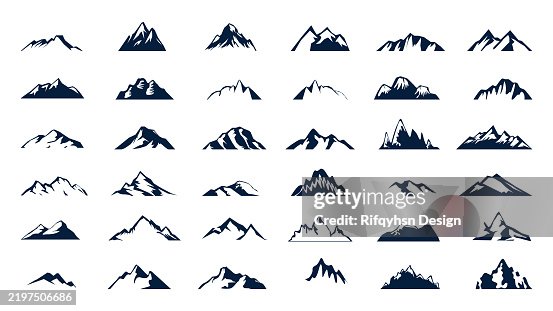 Mountains Logo Symbol and Icons Set Mountains Logo Symbol and Icons Set