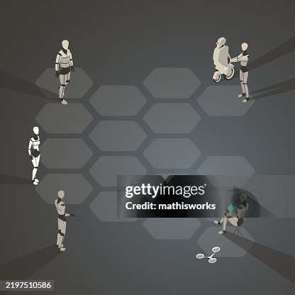 Blank copyspace with robots Blank copyspace with robots