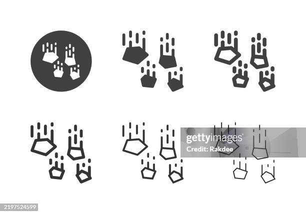 rockfall icons - multi series - avalanche stock illustrations
