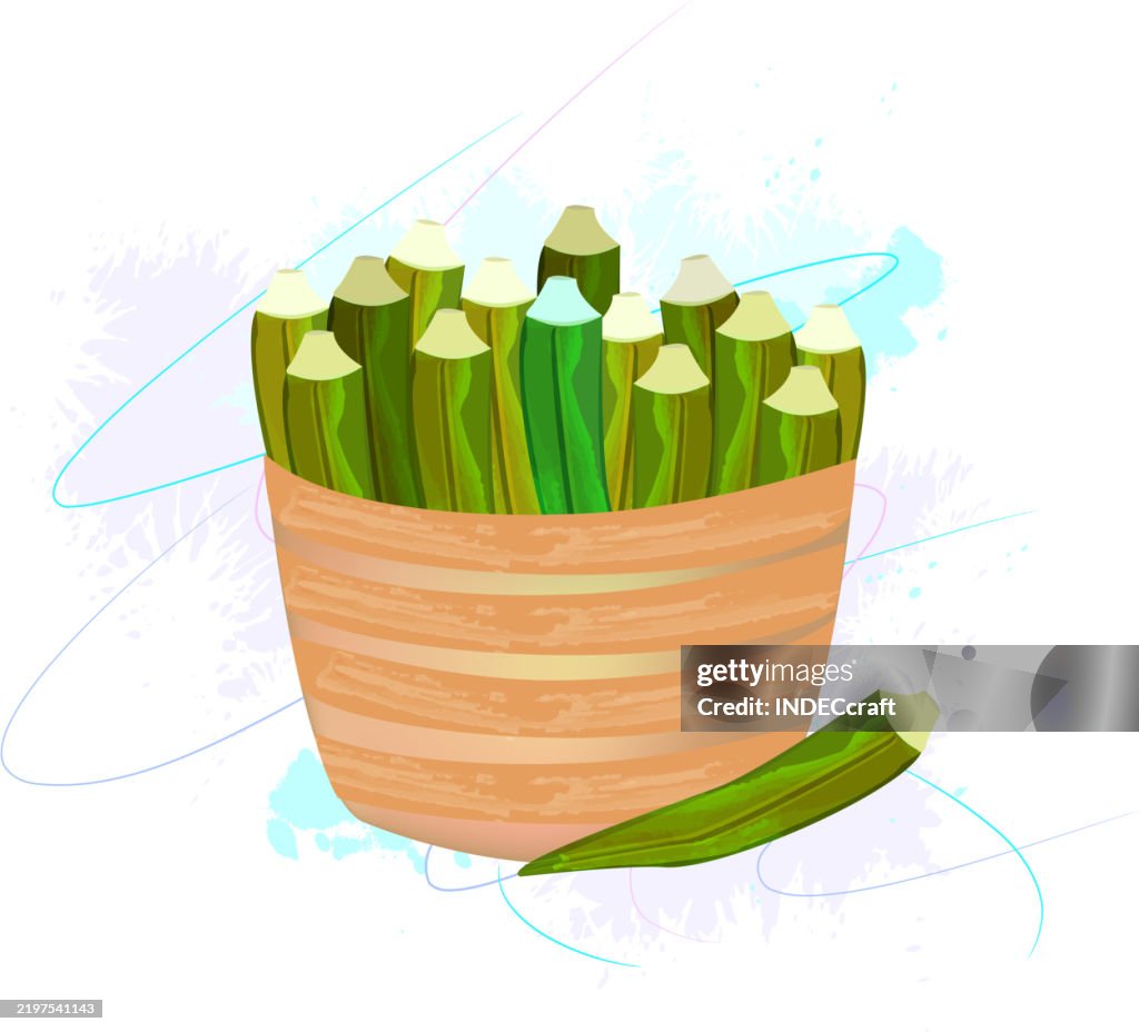 Okra on bowl