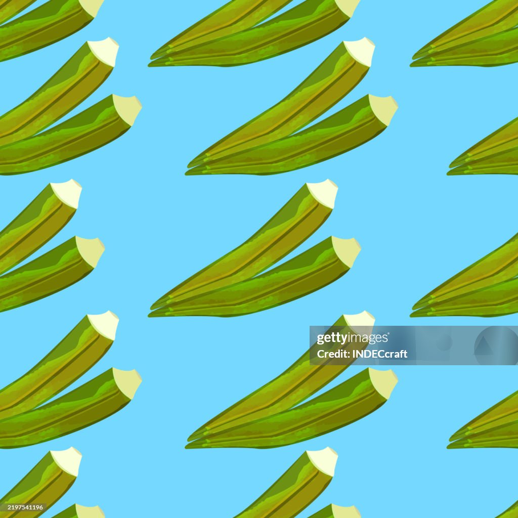 Okra seamless pattern