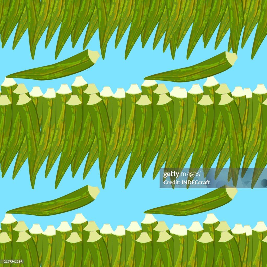 Okra seamless pattern