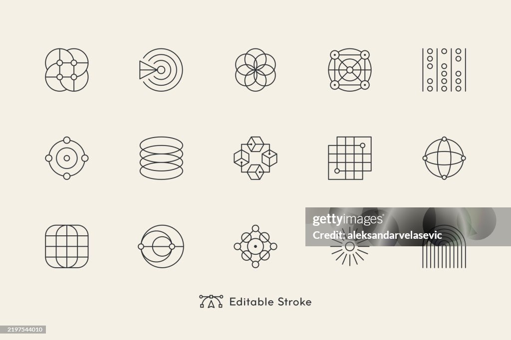 Abstract Geometric Line Icons