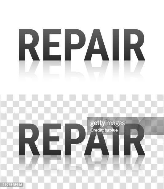 Repair Text With Reflection On Transparent Background High-Res Vector ...