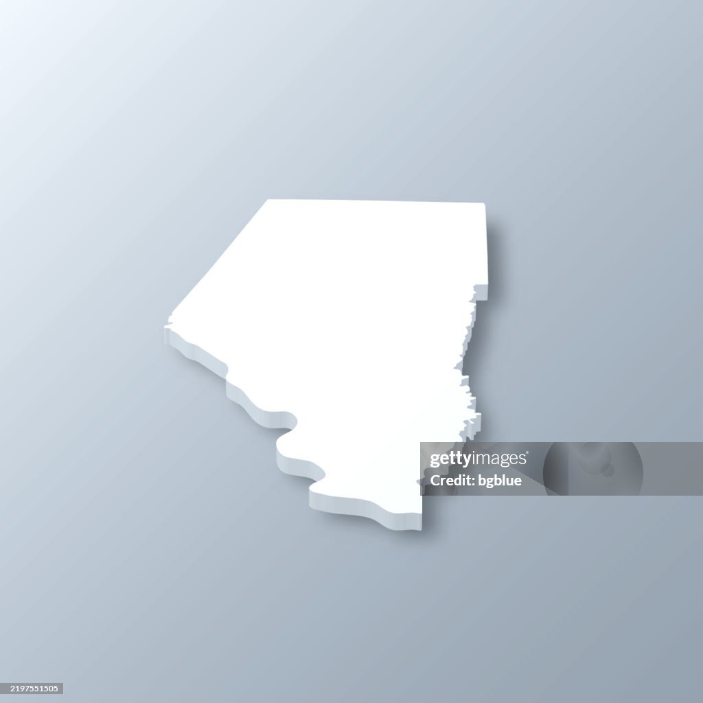 Boone County, Missouri. 3D Map on gray background