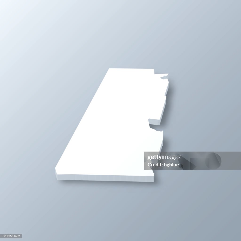 Berkshire County, Massachusetts. 3D Map on gray background
