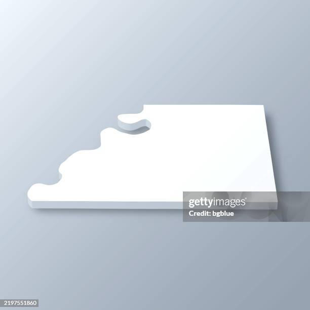 buchanan county, missouri. 3d map on gray background - st joseph missouri stock illustrations