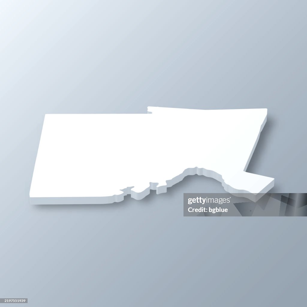 Chatham County, North Carolina. 3D Map on gray background