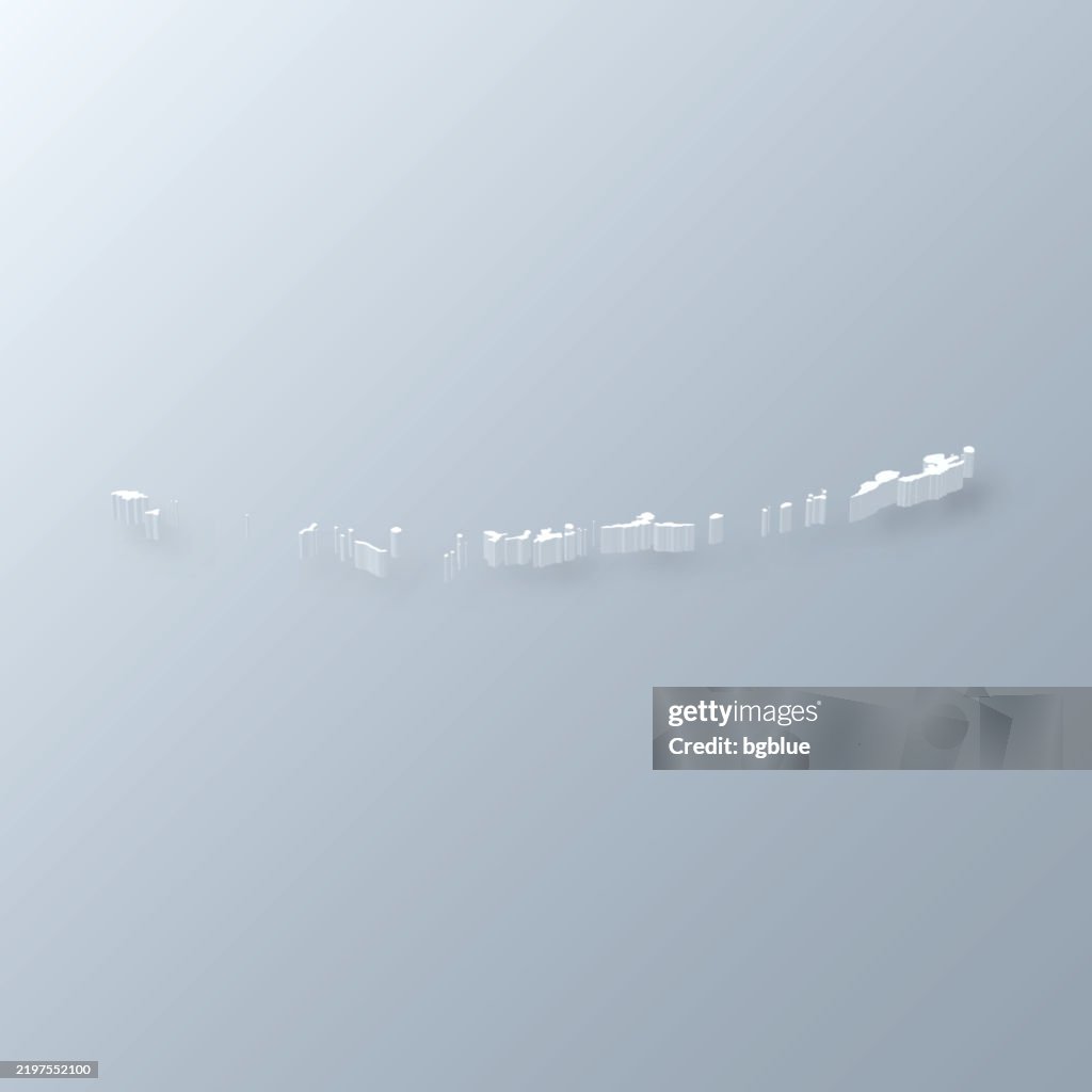 Aleutians West, Alaska. 3D Map on gray background