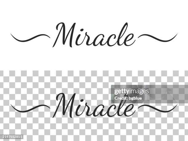 Miracle Calligraphy Text With Swashes On Blank Background High-Res ...